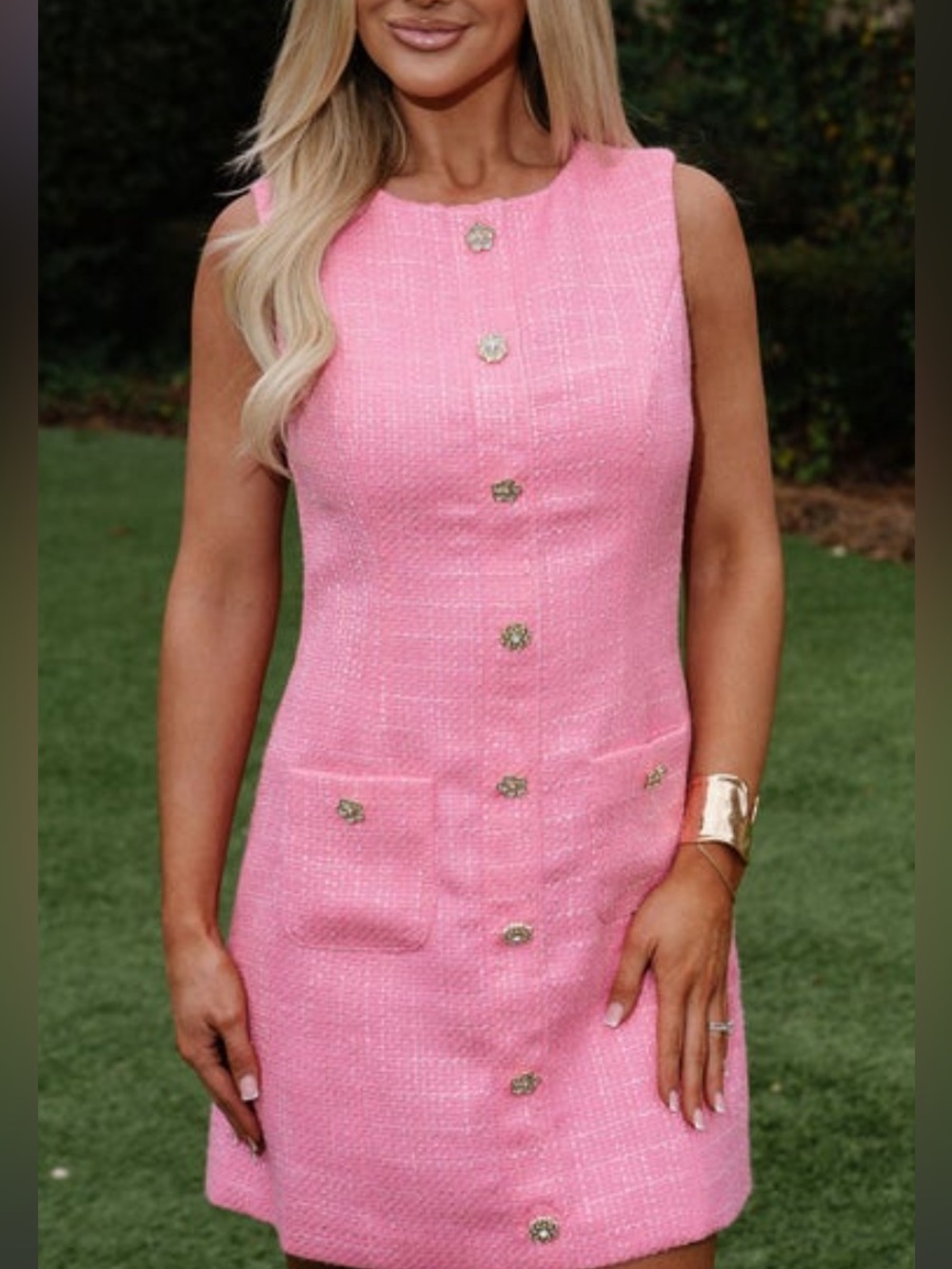 Pink Tweed Dress